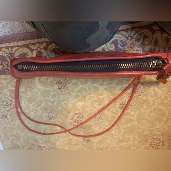 Vintage Coach Red Bonnie Cashin NYC Shoulder Bag Clutch 3418 Brass Double Strap - Picture 6 of 16